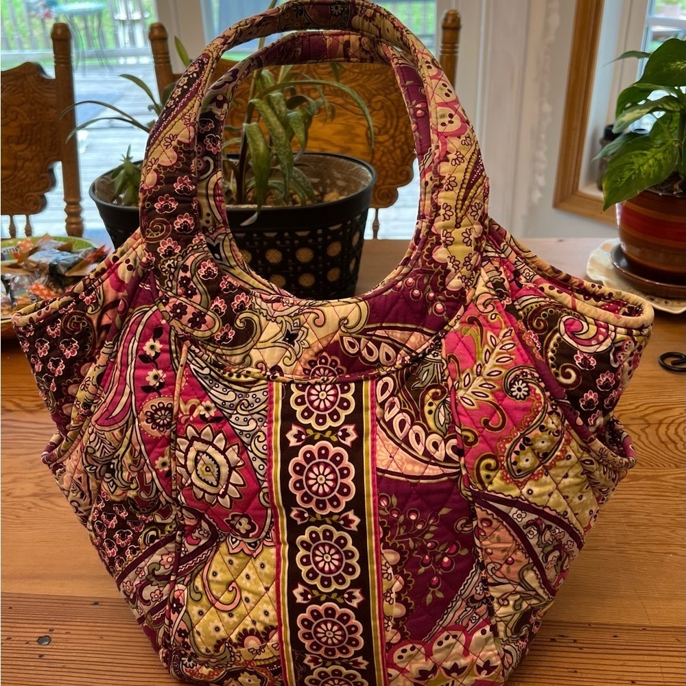 VERA BRADLEY VERY BERRY PAISLEY QUILTED EMILY SATCHEL SHOULDER BAG PURSE HANDBAG